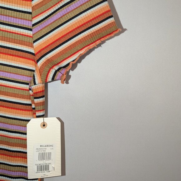 NWT Billabong | Lost In Time Knit Striped Short Sleeve Mini Dress | Size Small - Picture 5 of 10